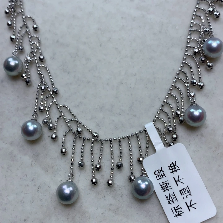 颈饰银S925镶嵌海水珍珠