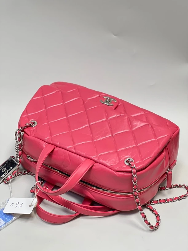 95新 Chanel/香奈儿 夏七中古/Chanel粉色单肩包c93