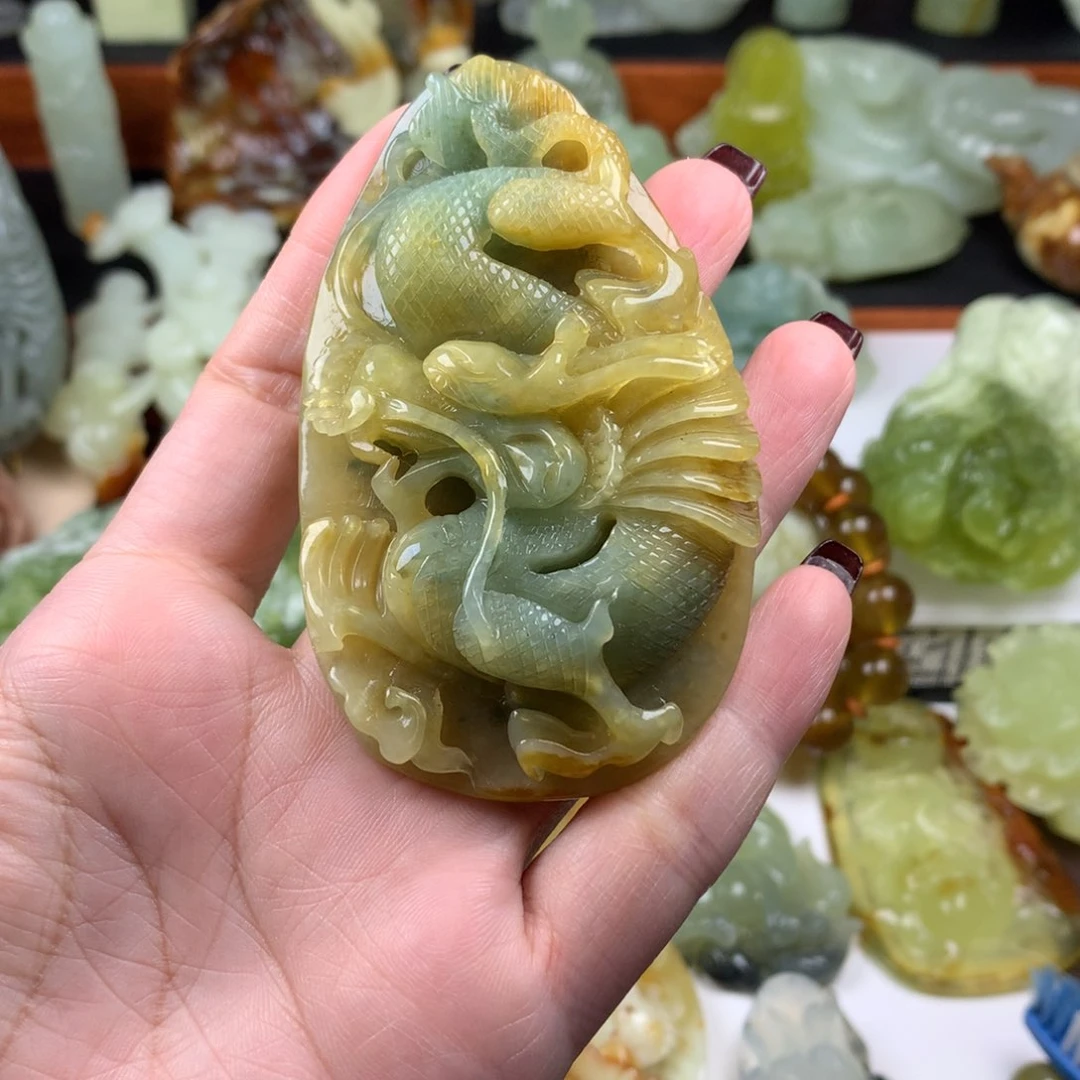 岫玉挂件吊坠未镶嵌金**l