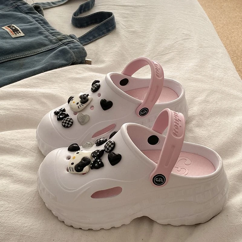 EVA踩屎感洞洞鞋女2025夏季新款外穿透气可爱卡通百搭拖鞋包头拖