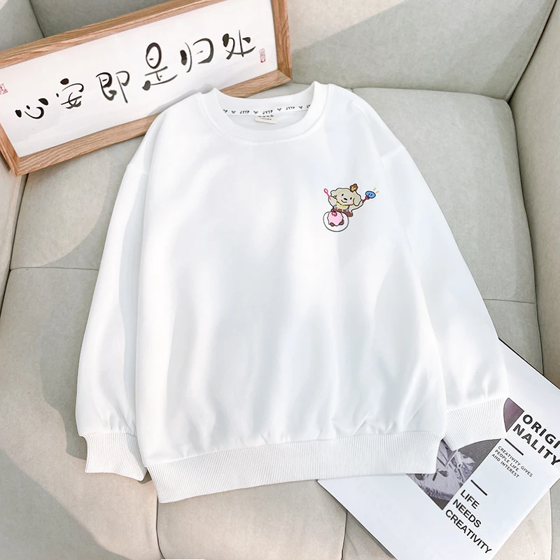 春季新款卡通卫衣女大童男童休闲宽松圆领长袖卫衣zb5358简约童品