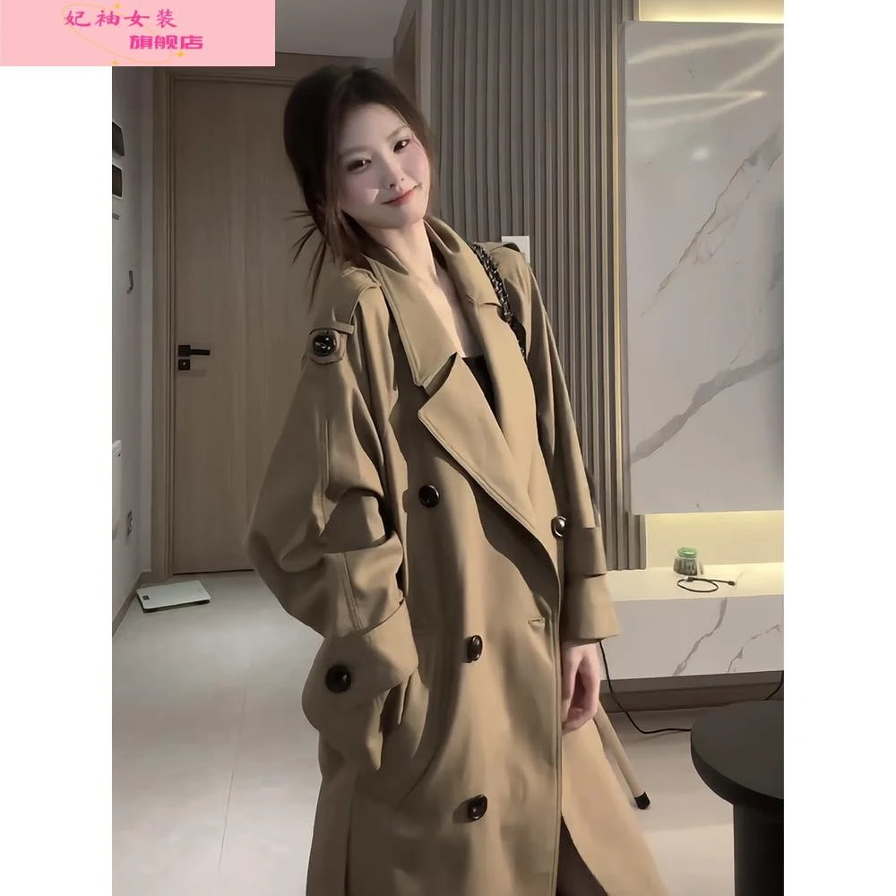 妃袖卡其色风衣外套女中长款2025秋季新款高级感巴黎旧梦休闲宽松