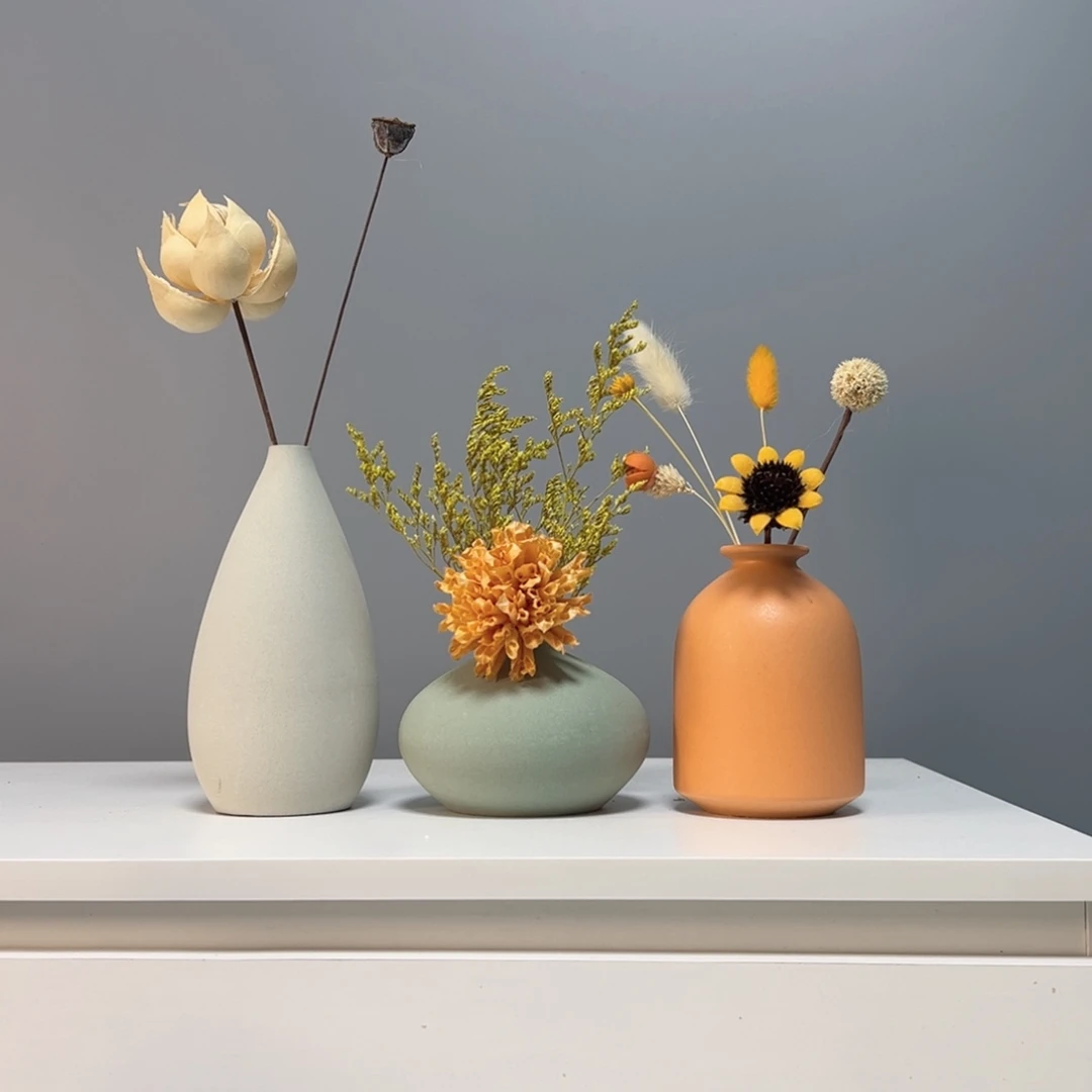 陶瓷花瓶景德镇手作陶瓷花瓶摆件无孔