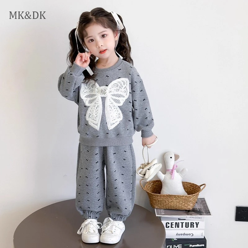 MK&DK女童套装春秋2025新款儿童洋气休闲秋装女宝宝时髦秋季卫衣