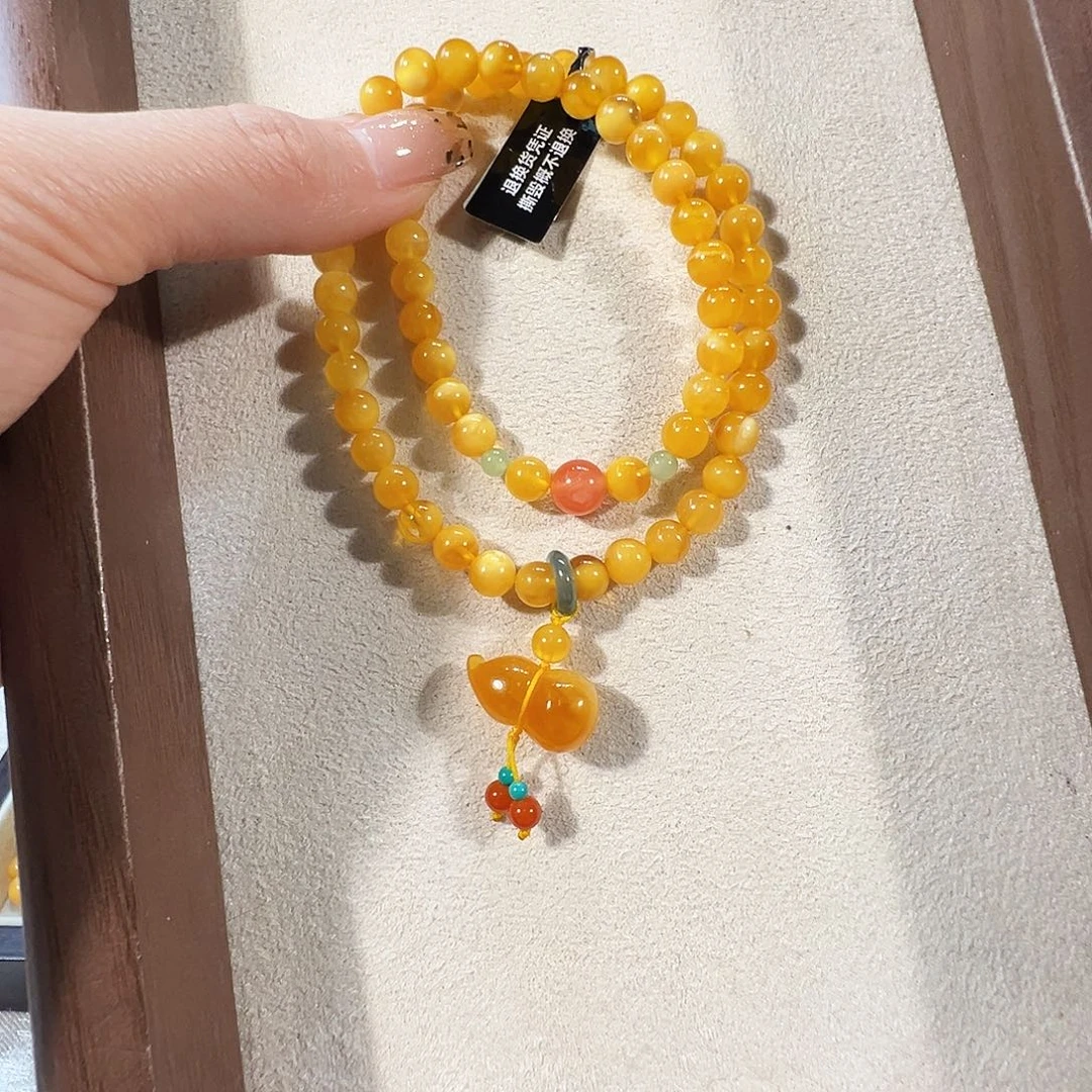 蜜蜡未镶嵌手链蜜蜡6.5mm