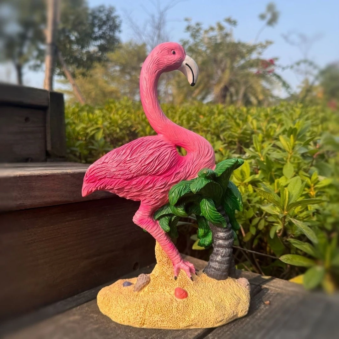 火烈鸟树脂材质卡通造型花园庭院阳台户外别墅家居装饰工艺品摆件