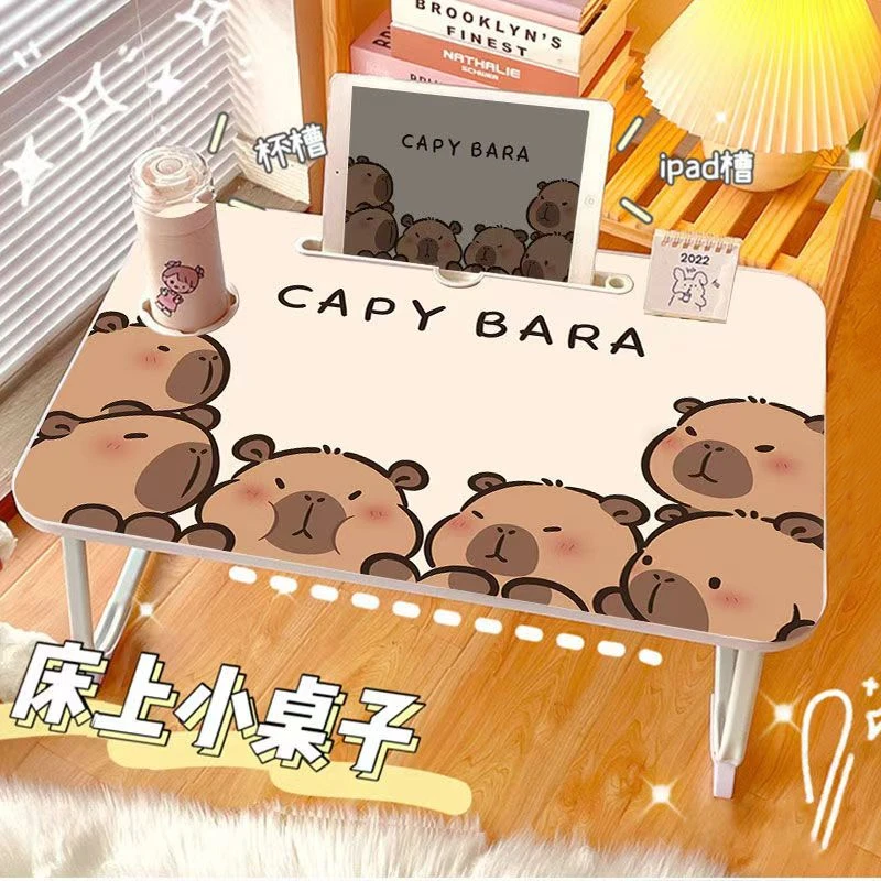 卡皮巴拉床上小桌子可折叠懒人书桌笔记本膝上桌学生宿舍卧室桌子