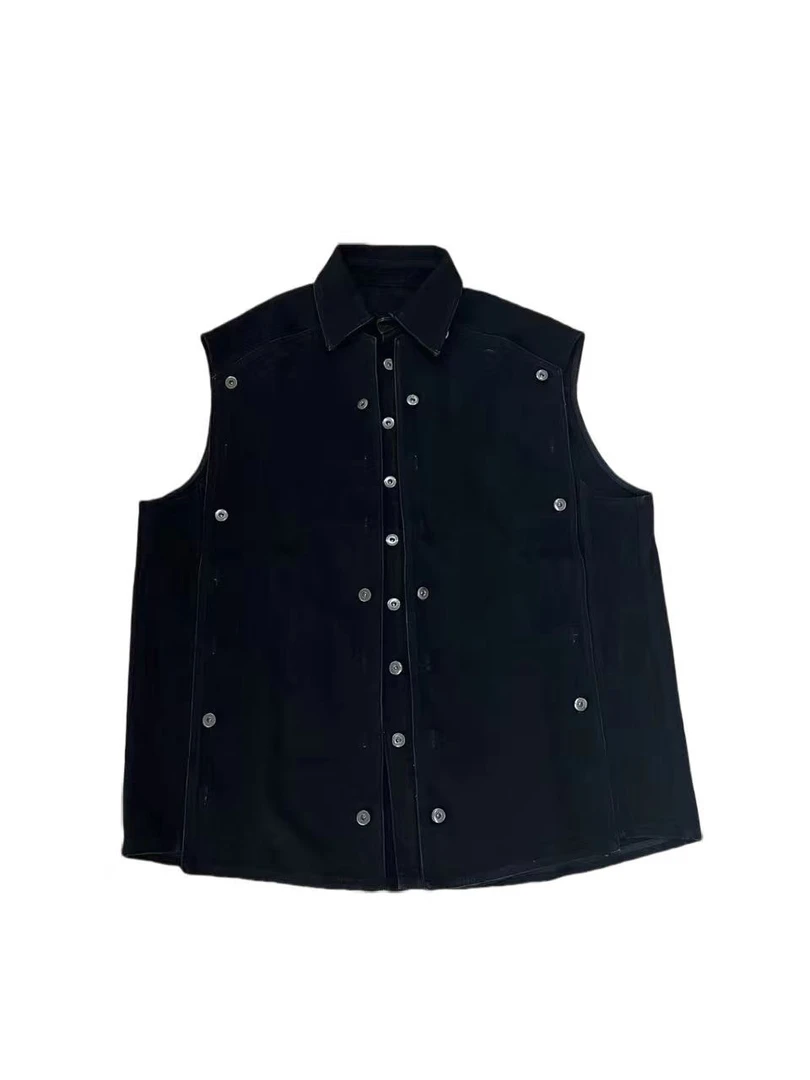 女装：Y608排扣牛仔马甲