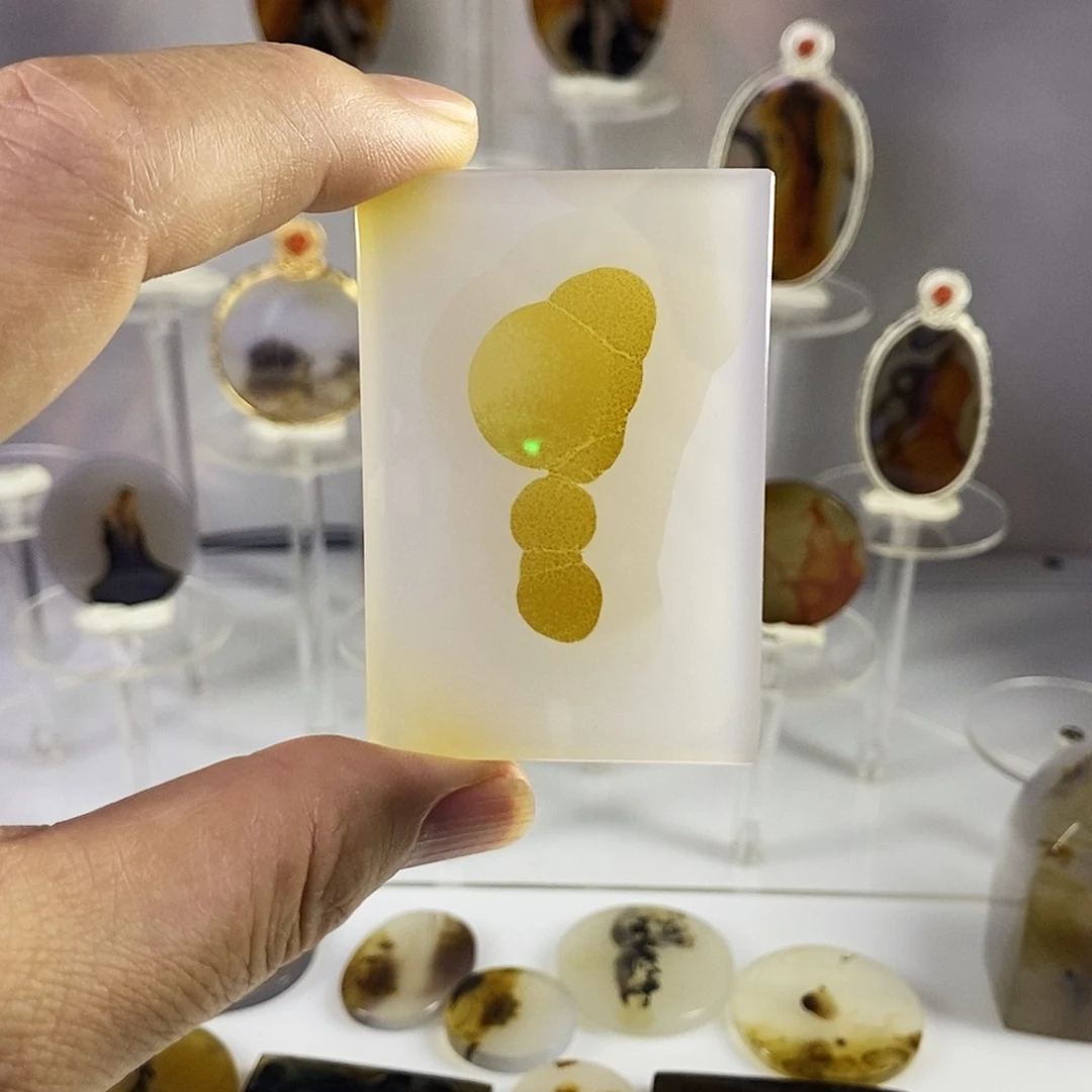 合成碳硅石非金属时尚图纹画面石饰品