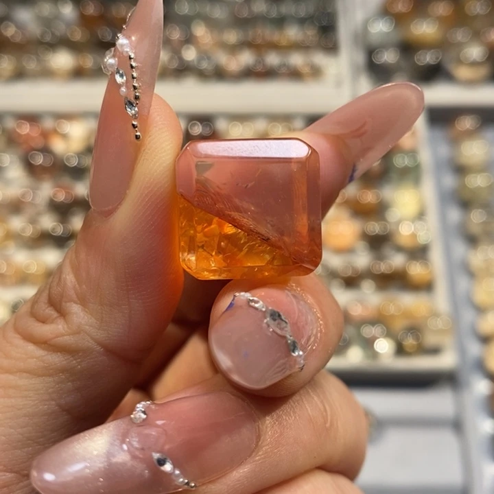 水晶手串未镶嵌红胶花方糖卡17加