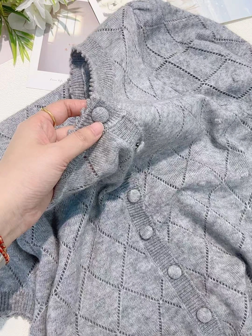 初秋家春季新款包布扣网格短袖