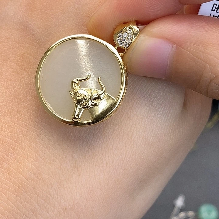 和田玉银S925镶嵌颈饰