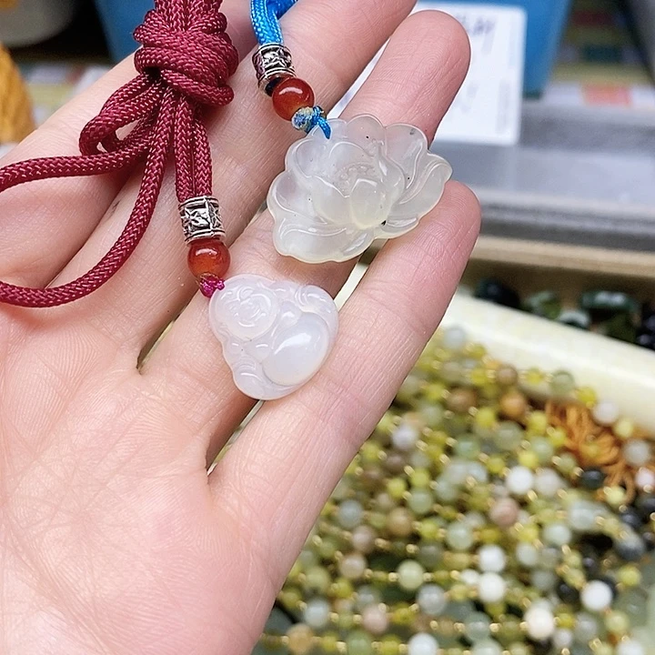 蛇纹石玉合金颈饰50