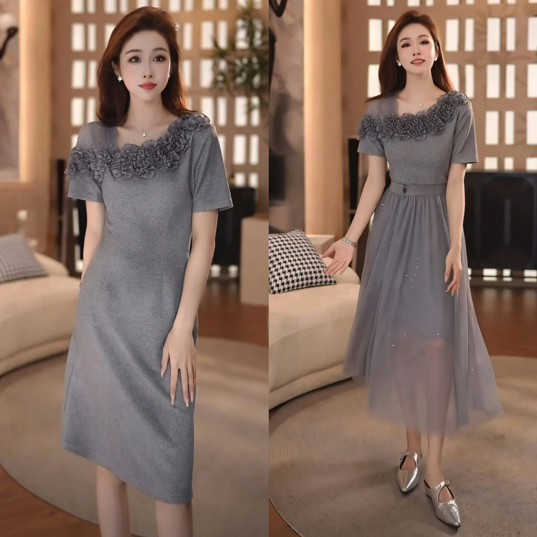 小众女装2025夏季轻奢设计感显瘦高腰遮肉气质连衣裙半身纱裙套装