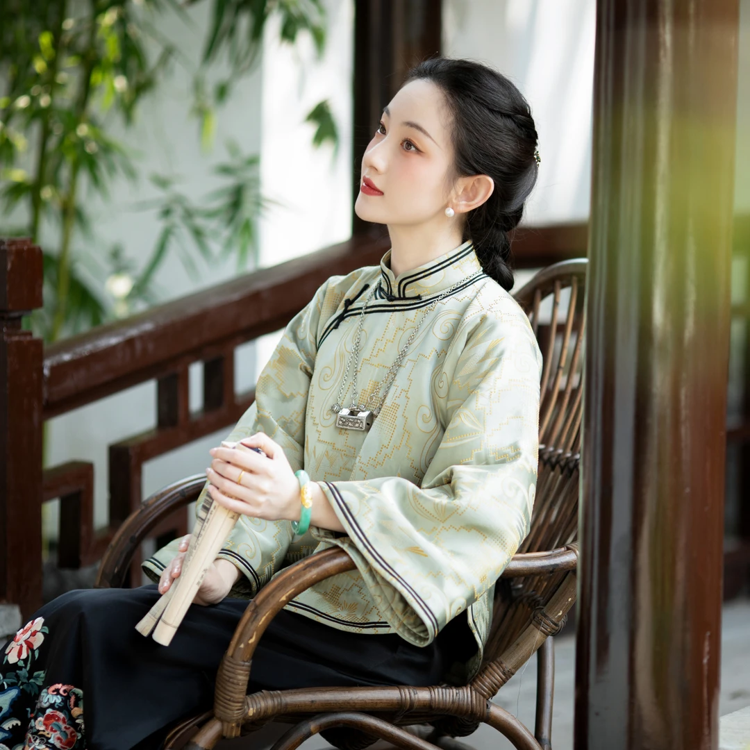 月抚花眠丨一城风絮丨民国风夹棉袄复古提花中式大袖上衣秋冬保暖