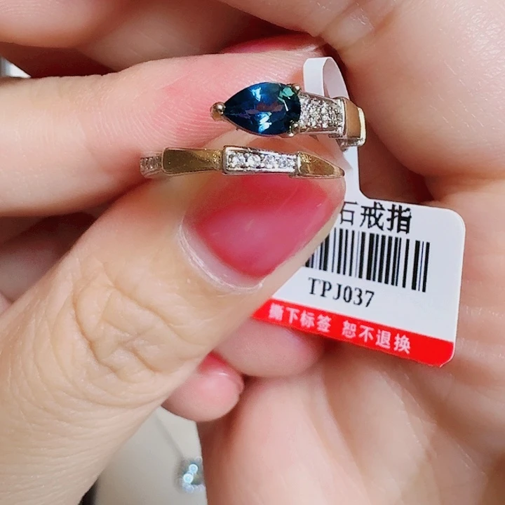 托帕石戒指银S925镶嵌