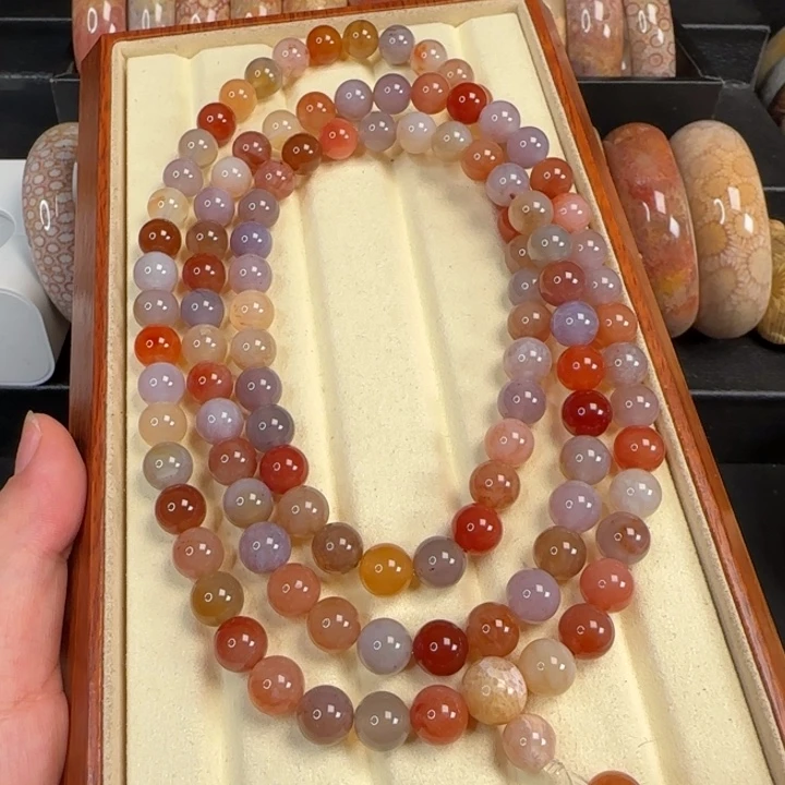 硅化玉卡9+108颗彩果冻未镶嵌