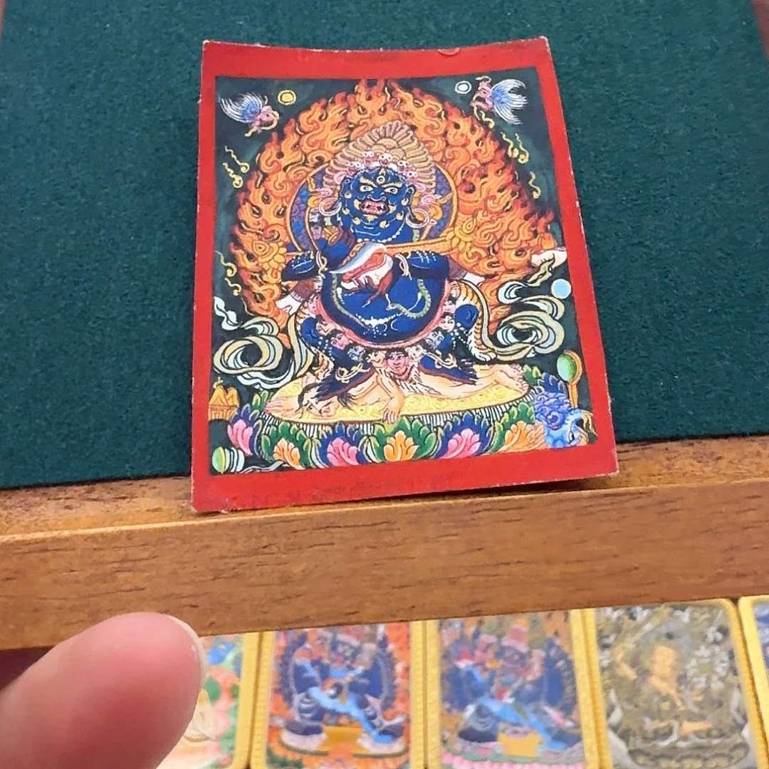 吊坠4×5尺寸纯手绘二臂大黑天唐卡