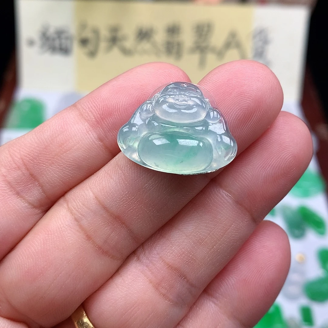 翡翠裸石缅甸天然A货翡翠冰种佛公