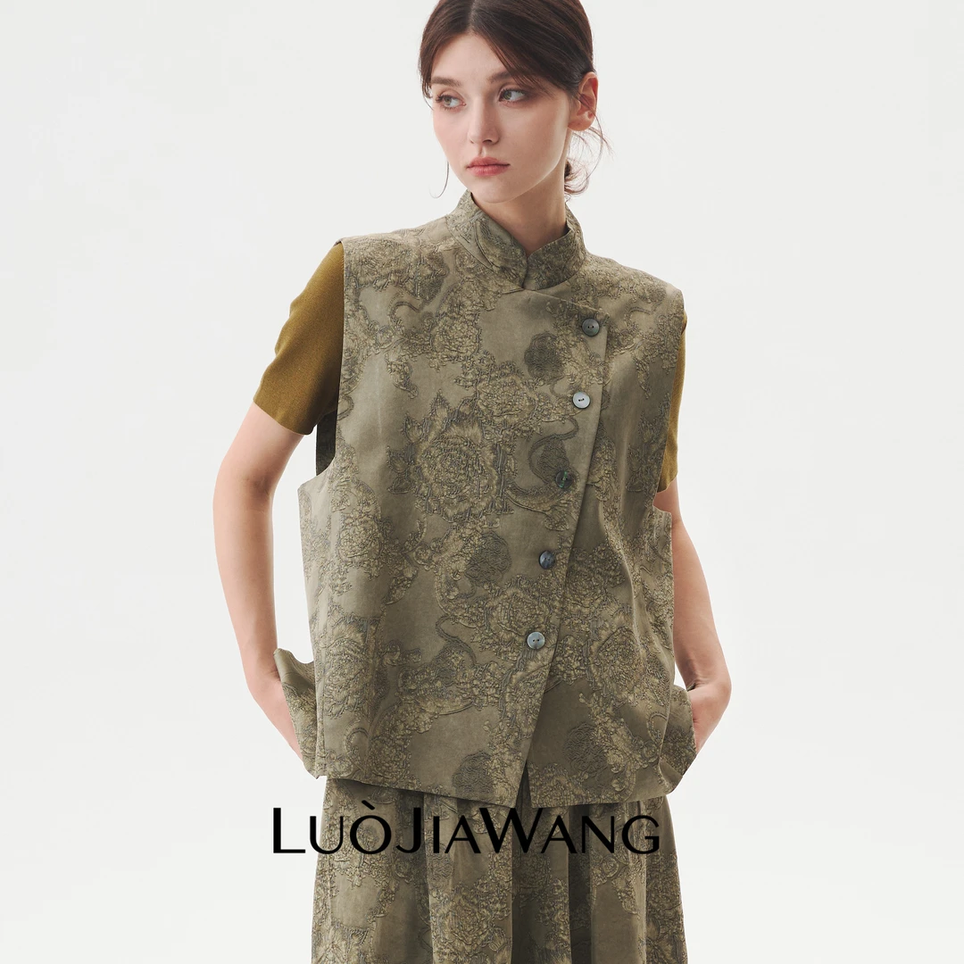 复古质感简约国风小立领设计款小众马甲LUOJIAWANG
