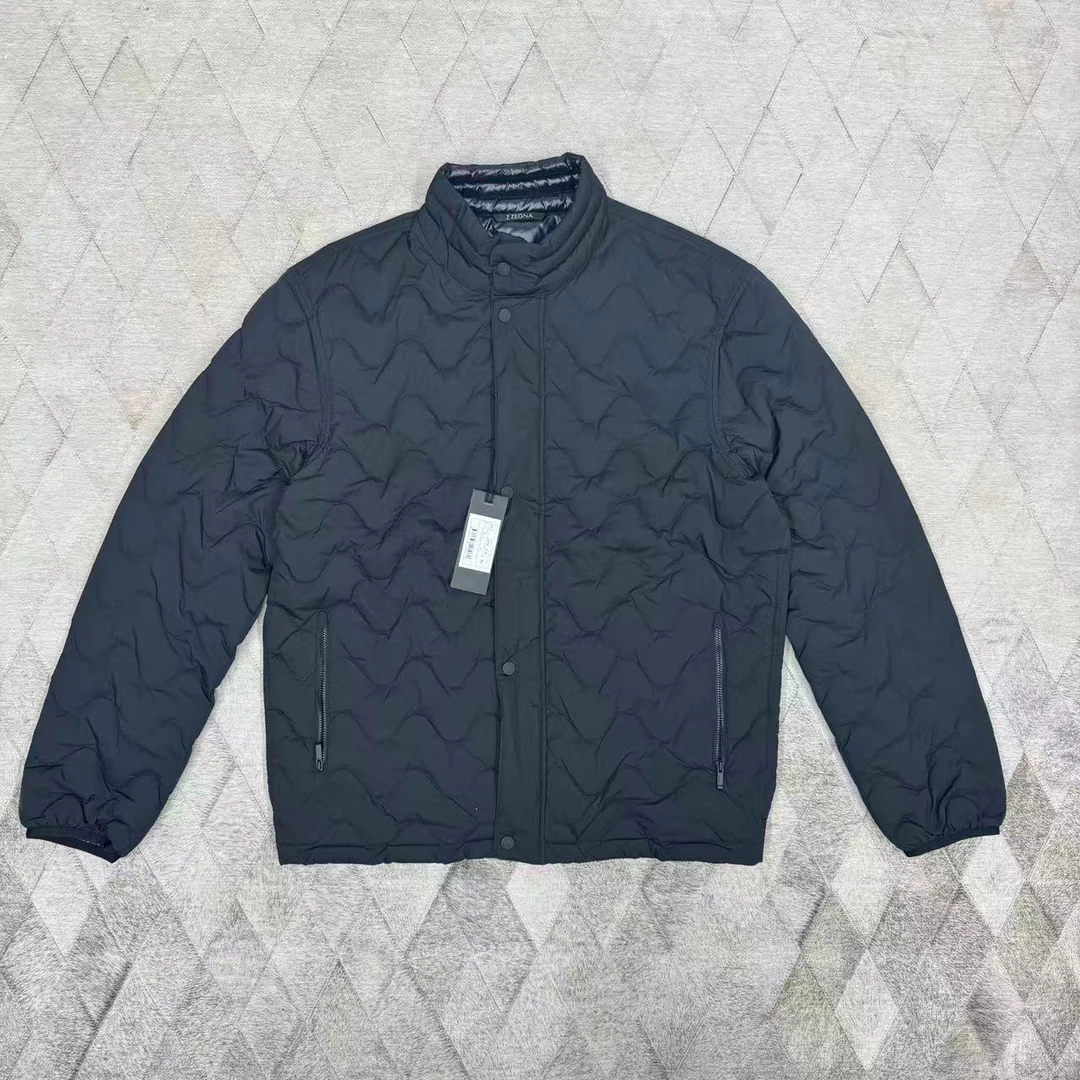 未使用 ZEGNA 134857 男款棒球服立领轻羽绒夹克
