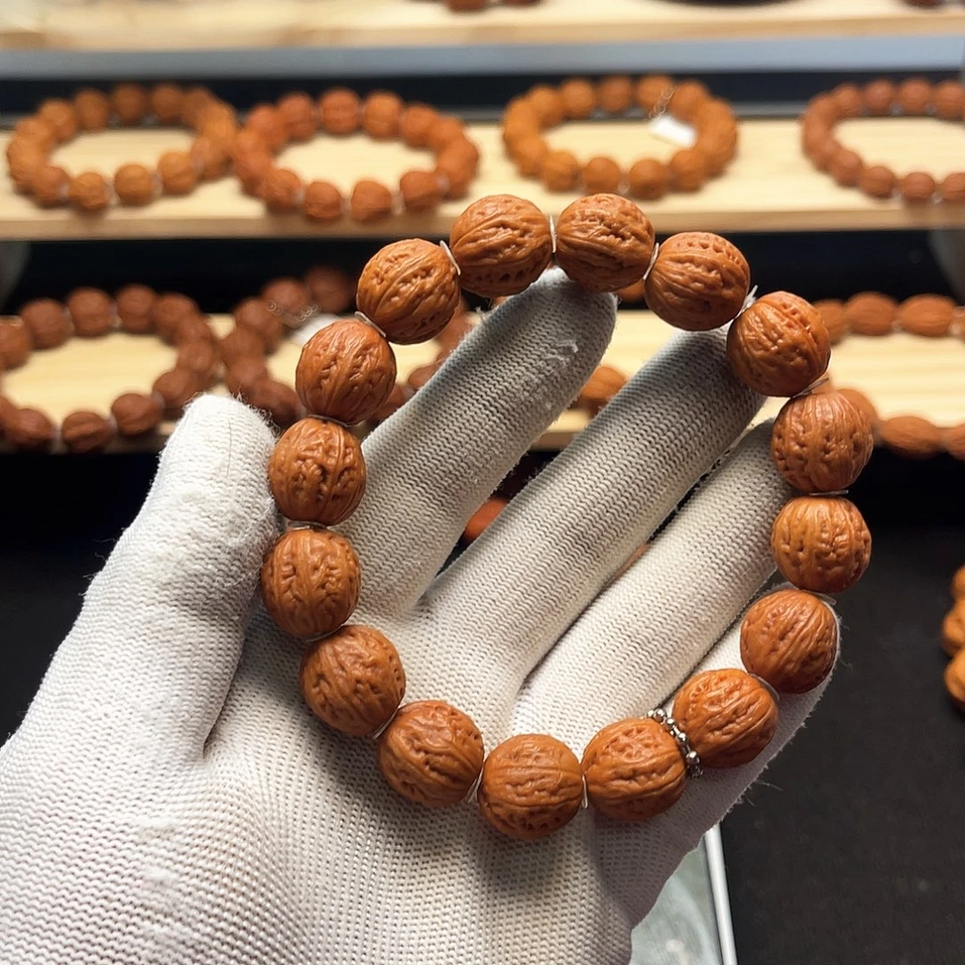 手串文玩核桃麦穗纹理小核桃手串
