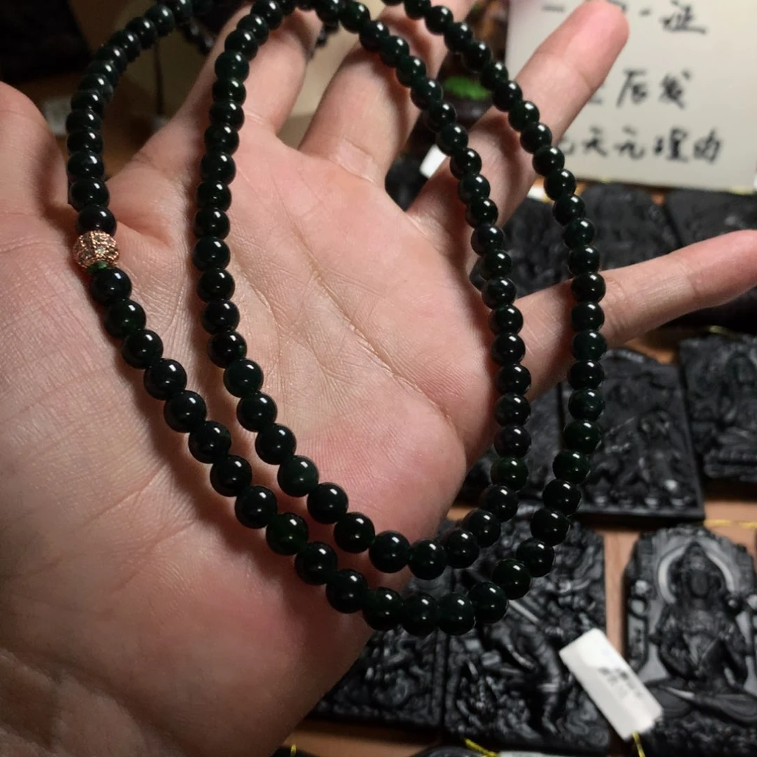 翡翠未镶嵌颈饰天然缅甸a货钢琴黑挂件