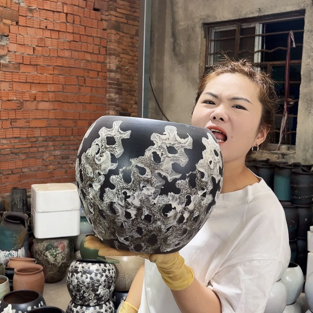 紫砂花盆正品口19高23