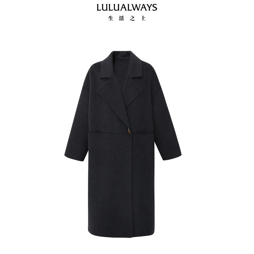【小呆鸟专属】24冬季新款绵羊毛双面呢大衣长款