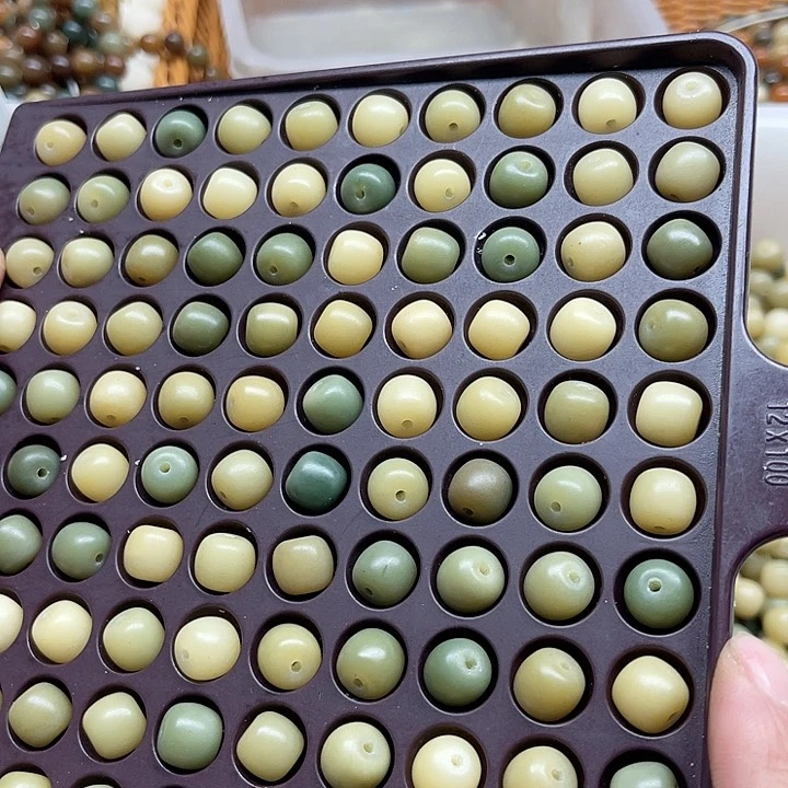 白玉菩提吊坠瑕疵11-10青柠桶珠200颗