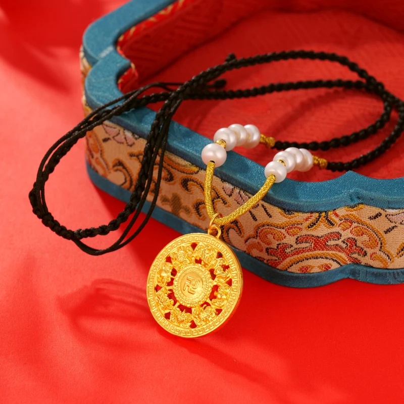 【小云专享】足金999投资金 八宝百福 （编绳款+珍珠） 90411 BP