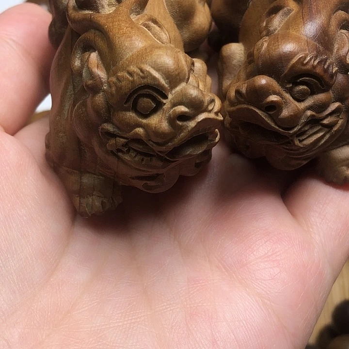 檀香木无事牌老山檀香貔貅1对