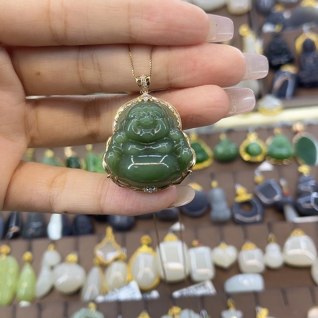 吊坠(赠链)18K金镶嵌和田玉