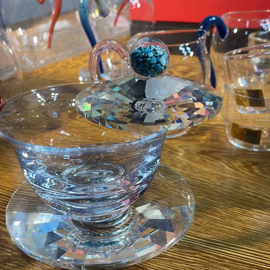 水晶玻璃茶水分离