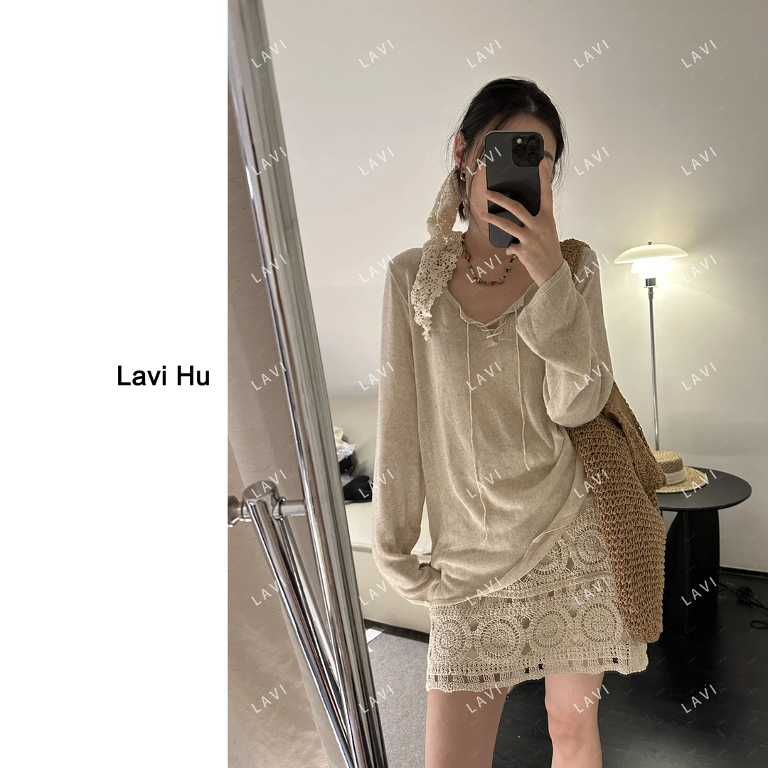 加勒比的海风 亚麻+莱赛尔 时尚百搭休闲风通勤针织T恤2529#