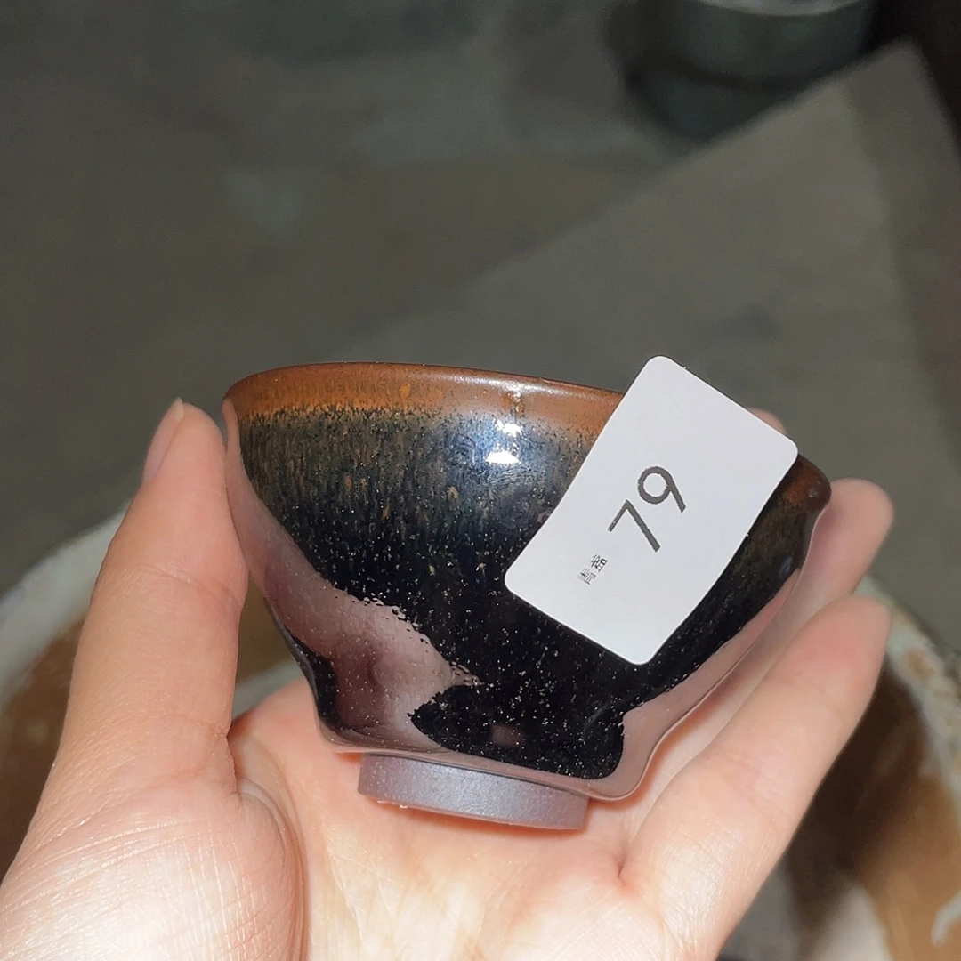 茶盏79 福临号建盏柴烧薄胎微瑕