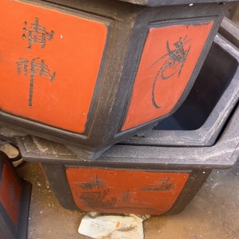 紫砂花盆口径65六方1个