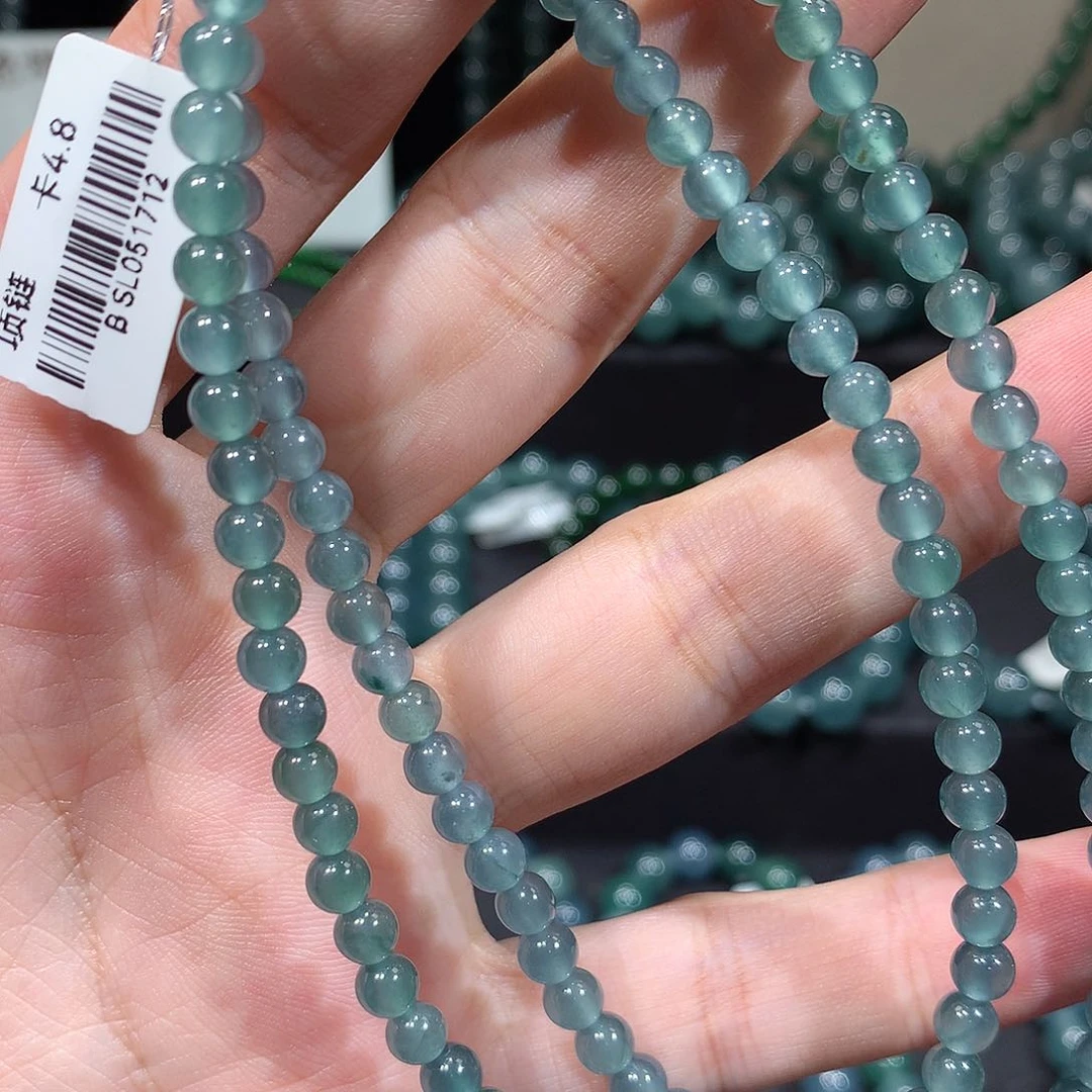 翡翠未镶嵌套链天然a货翡翠项链4.8