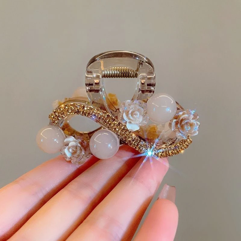 2025年新款花朵6厘米中号发夹抓夹碎发半扎鲨鱼夹发饰时尚头饰