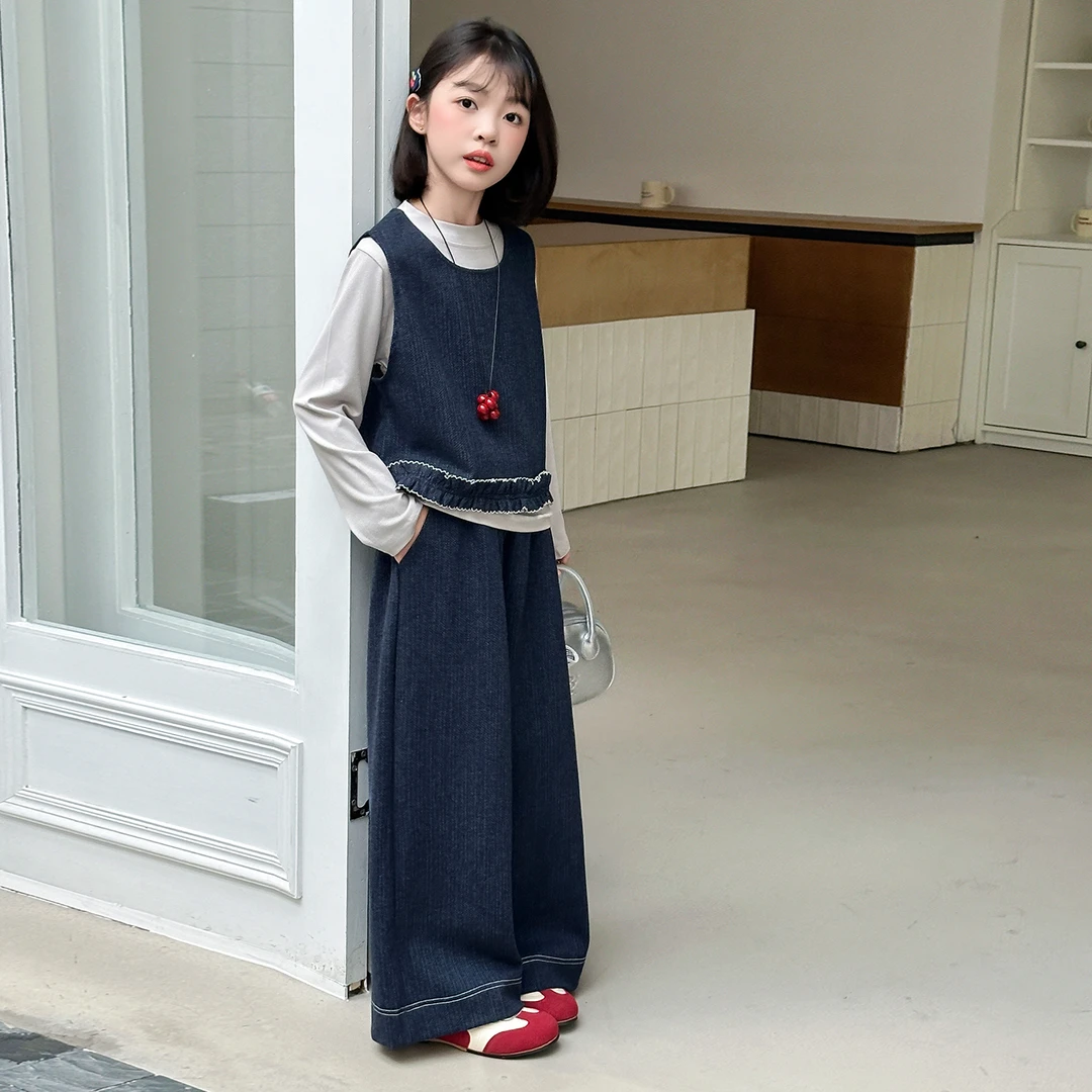 女童秋季套装2025新款洋气时尚高品质三件套6-12岁中大童秋款衣服