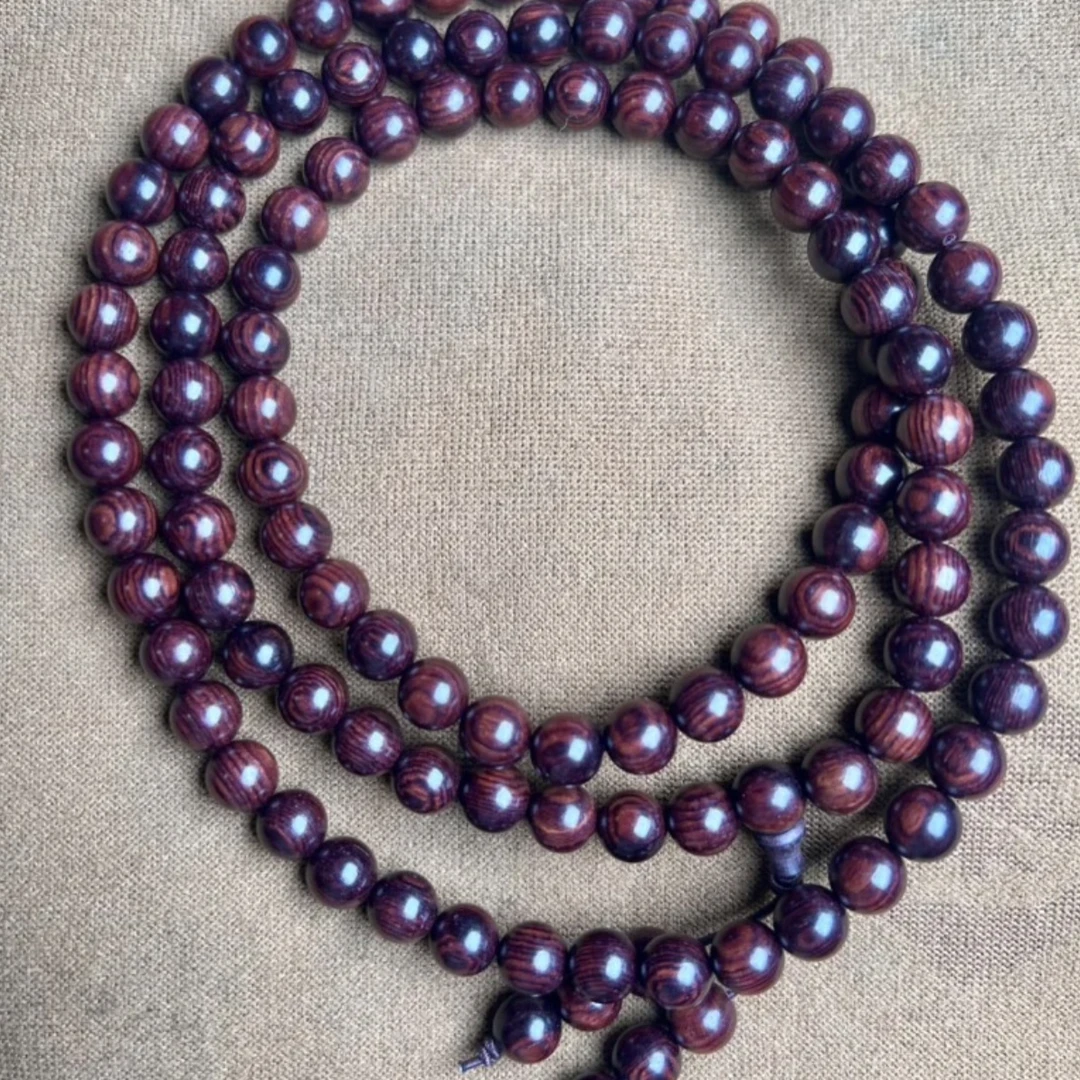 紫油梨 0.8mm 创意根雕 圆珠手链