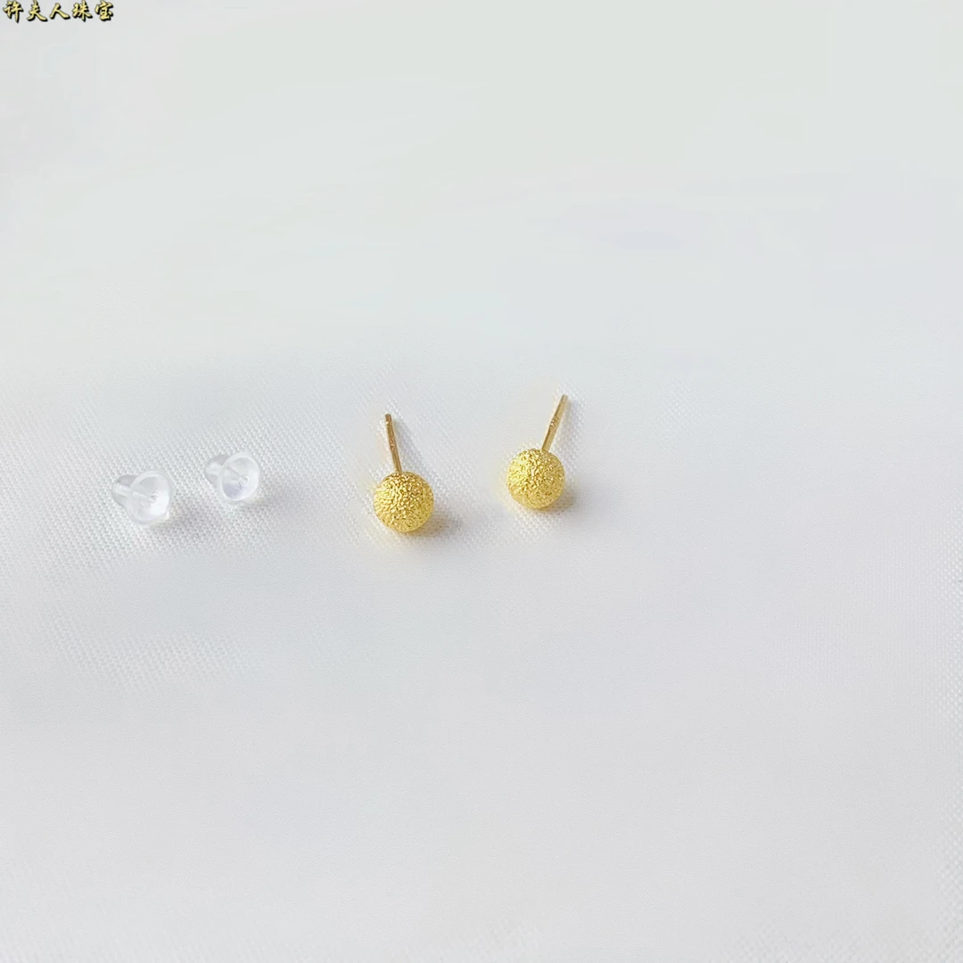 925银耳饰 S925 时尚简约百搭精致 磨砂耳钉 卡5m
