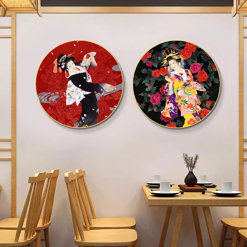 日式餐厅装饰画寿司料理店仕女挂画日本家居壁画酒屋日料店墙壁画