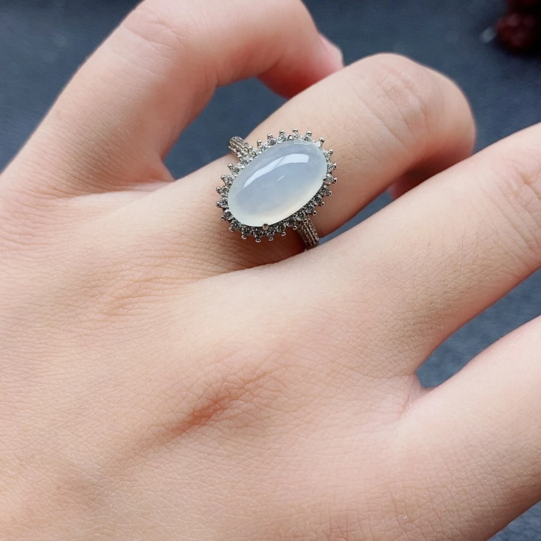 银S925镶嵌戒指翡翠