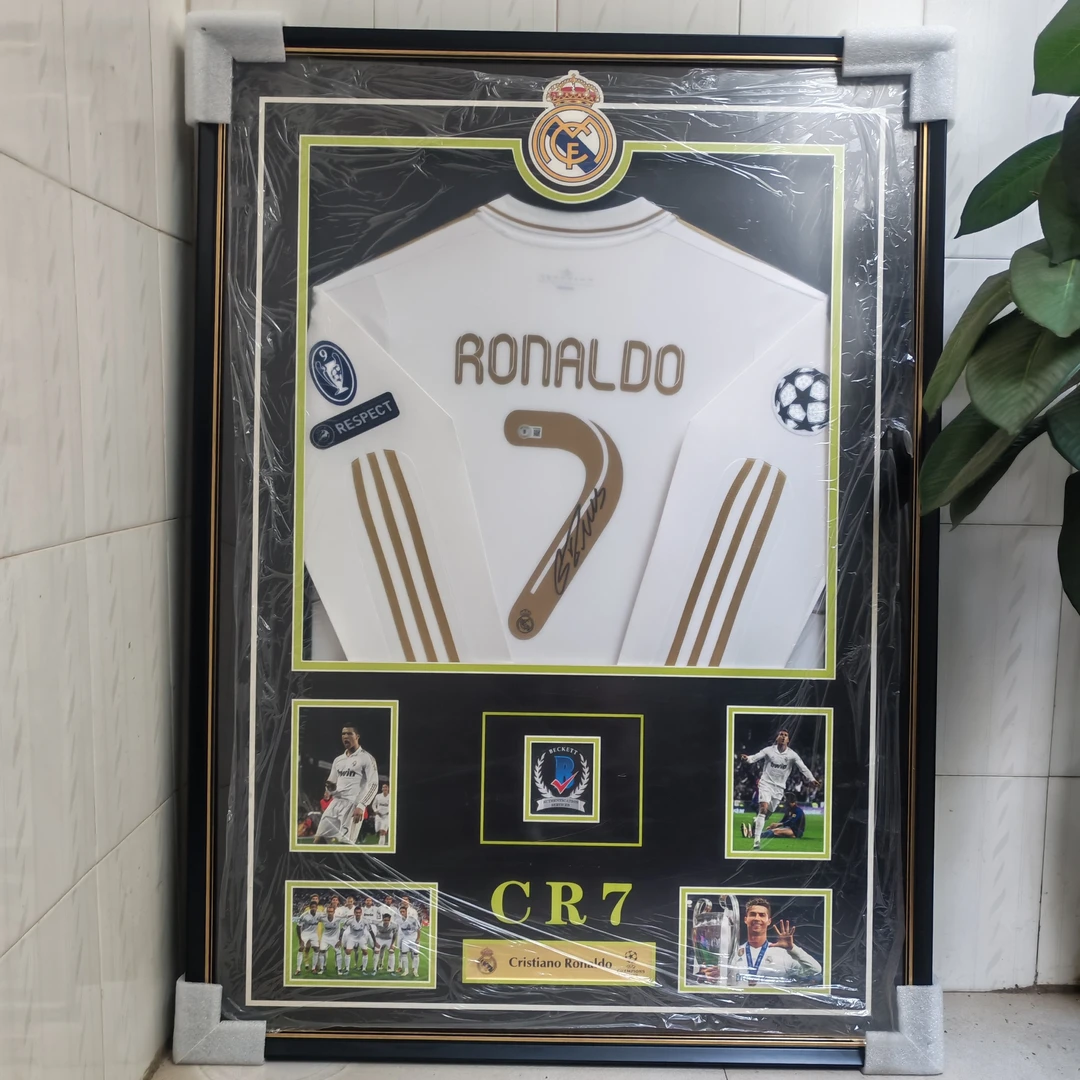 皇马金边罗亲笔签名球衣带证书精美装裱可收藏送礼篮球