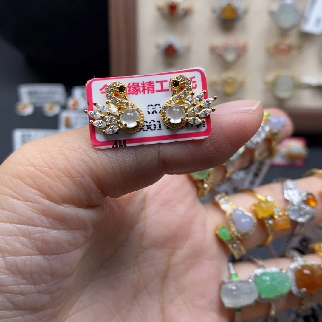 翡翠银S925镶嵌戒指