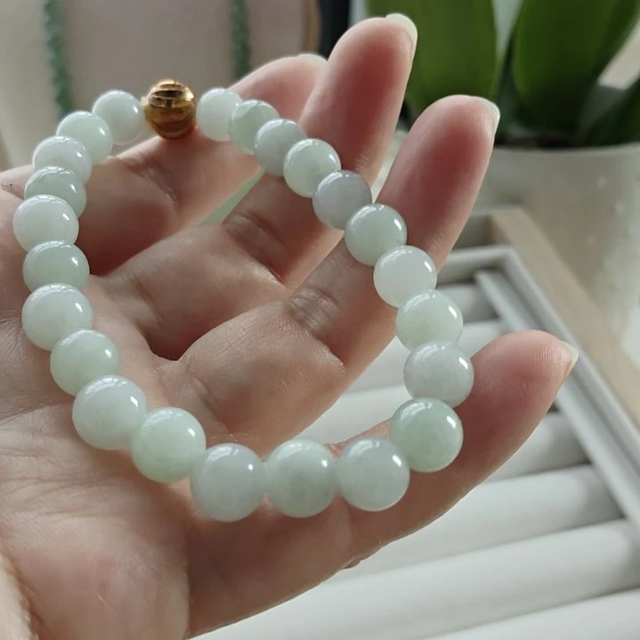 翡翠未镶嵌手链线绿手串