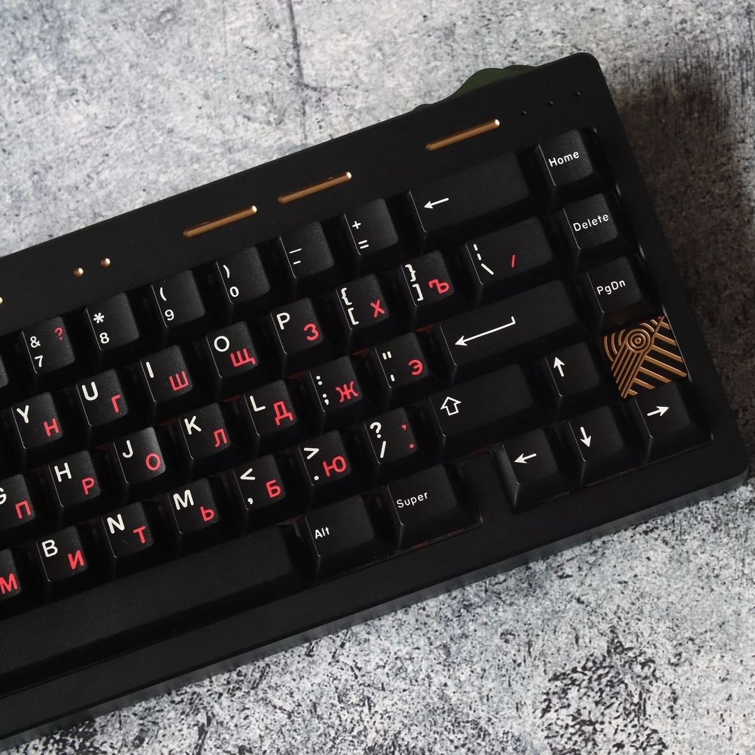 JTK WOB 黑俄文 三色键帽套装二色/双色/  适配机械磁轴键盘键帽