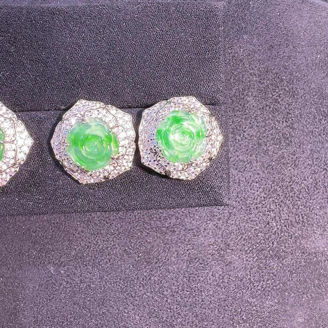 翡翠未镶嵌耳饰耳环