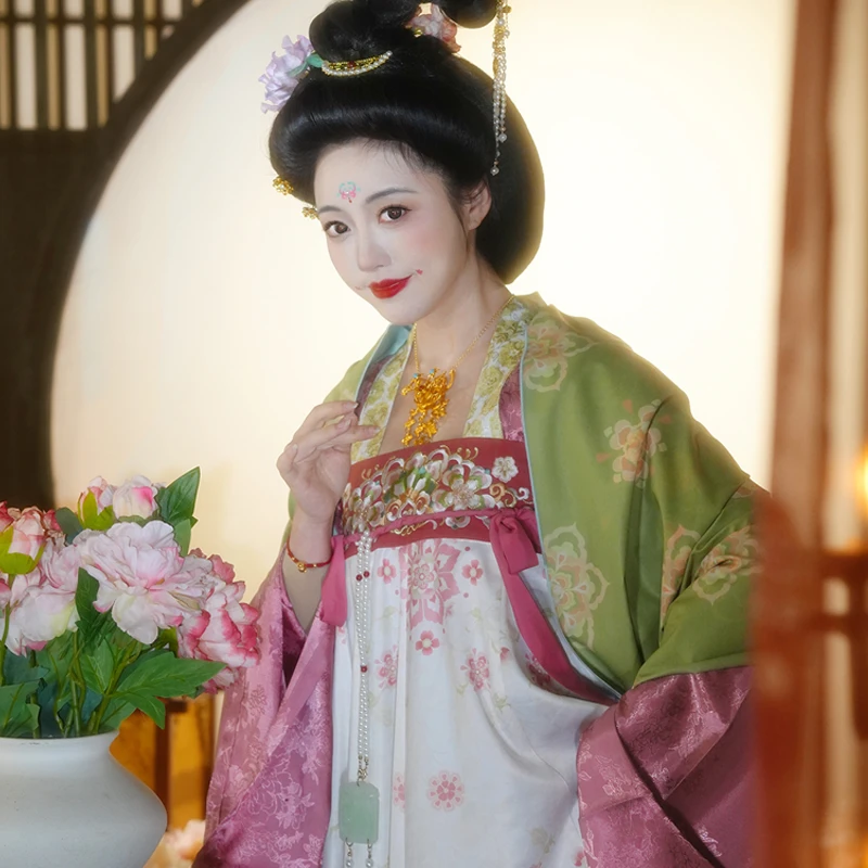 听月小筑【群芳赋】原创女春秋唐制齐胸襦裙套装国风新中式汉服